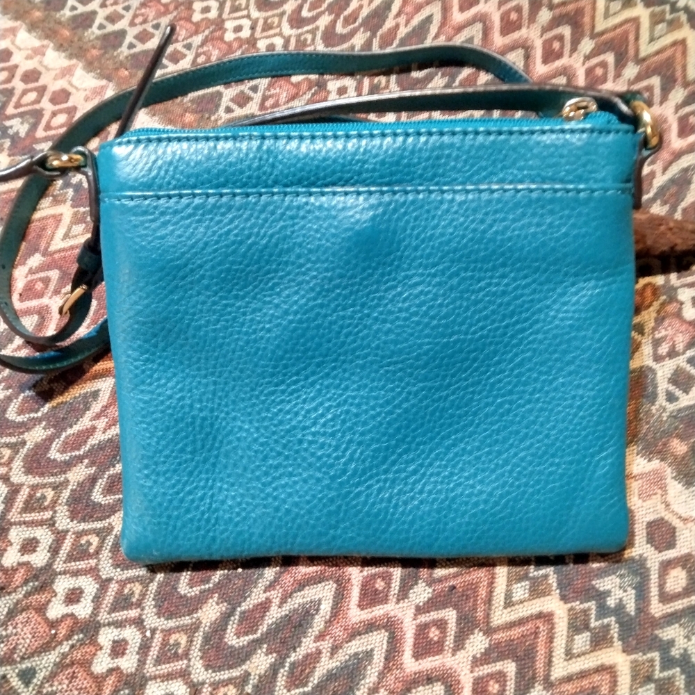 Michael Kors Blue Leather Crossbody Bag with Silver Hardware - Picture 2 of 8
